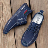 Men's Casual Breathable Simple Lace-Up Denim Canvas Shoes