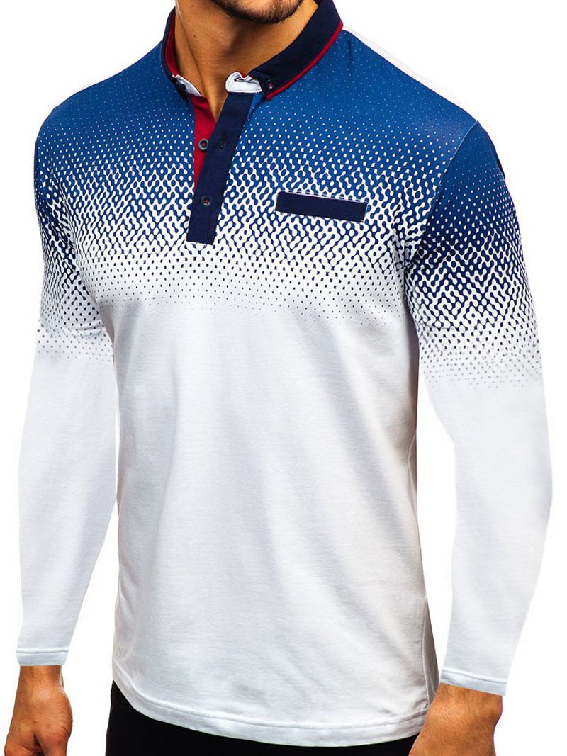 Printed Long Sleeve Polo T-Shirts