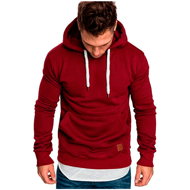 Men's Outdoor Fleece Hoodie Long Sleeve Casual Sweatshirt