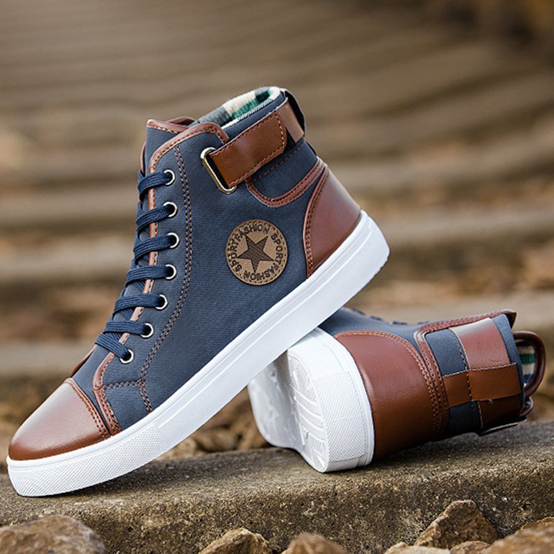 Men's Outdoor High Top Skate Shoes Casual Lace Up Comfy Ankle Boots