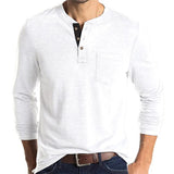 Men's Button Half Open Collar Henley Shirt