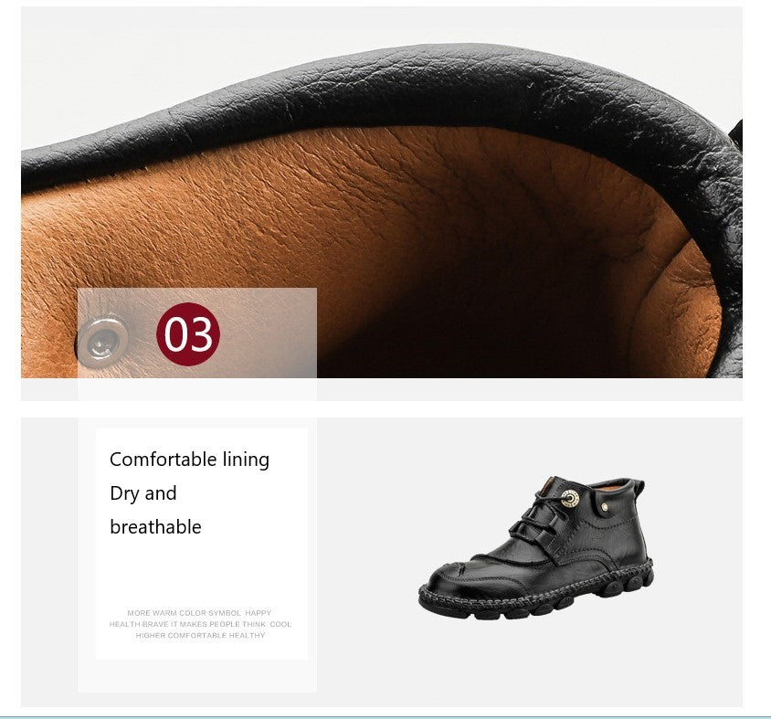 Men's Soft And Breathable Mid-high Anti-skid Retro Boots Tooling Shoes