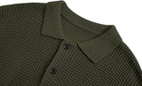 Men's Vintage Knit Button Up Lapel Collar Long Sleeve Sweater