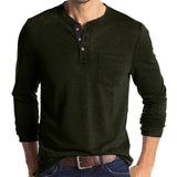 Men's Button Half Open Collar Henley Shirt