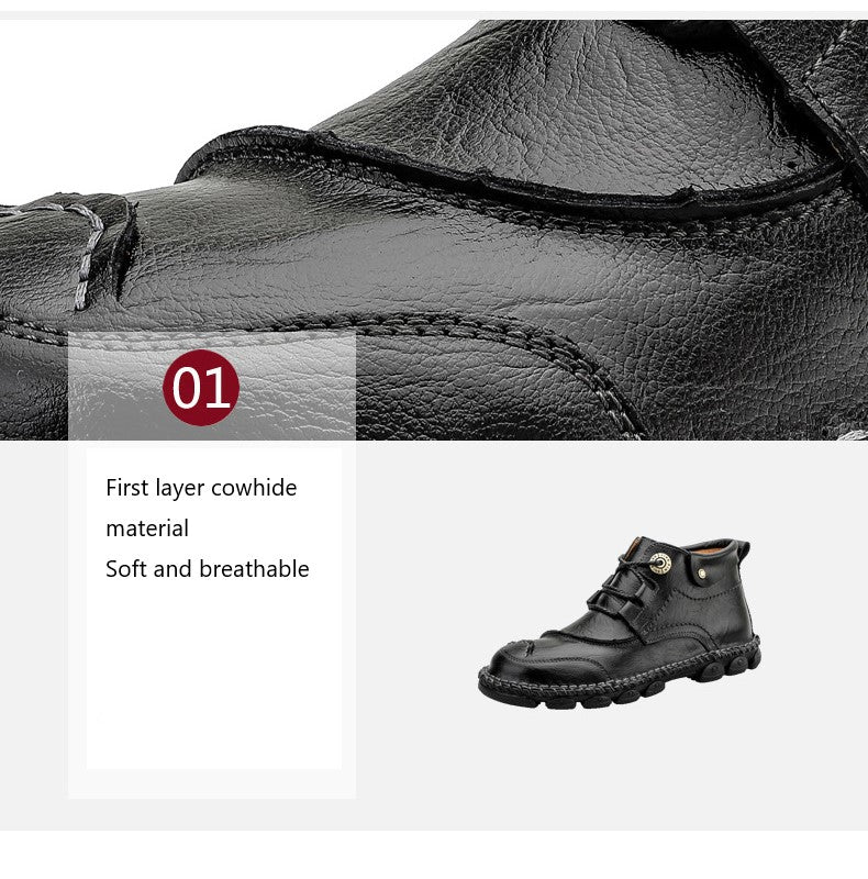 Men's Soft And Breathable Mid-high Anti-skid Retro Boots Tooling Shoes