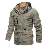 Men's Outdoor Mid-length Waterproof Hooded Jacket (Plus Fleece)