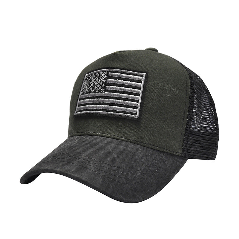Men's Velcro Embroidered Sun Protection Outdoor Hiking Sunhat