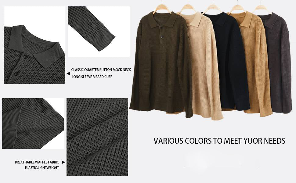 Men's Vintage Knit Button Up Lapel Collar Long Sleeve Sweater