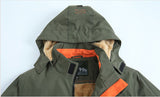 Men's Outdoor Mid-length Waterproof Hooded Jacket (Plus Fleece)