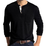 Men's Button Half Open Collar Henley Shirt