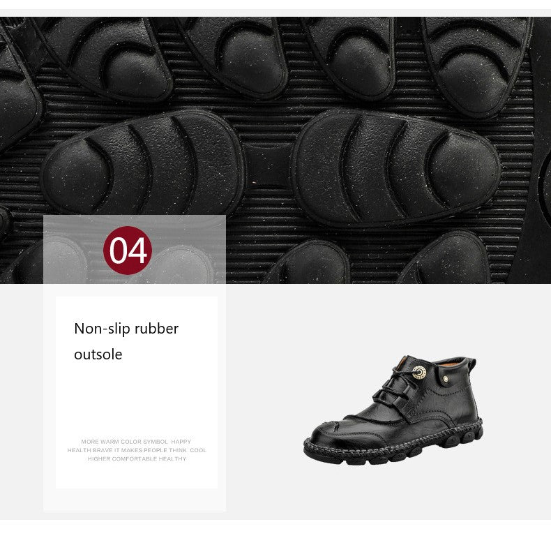 Men's Soft And Breathable Mid-high Anti-skid Retro Boots Tooling Shoes