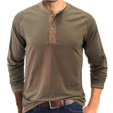 Men's Colorblock Breathable Henley Collar T-Shirt