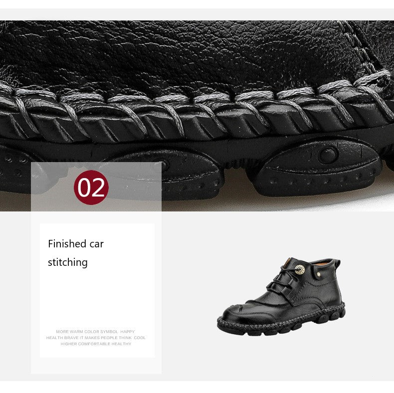 Men's Soft And Breathable Mid-high Anti-skid Retro Boots Tooling Shoes
