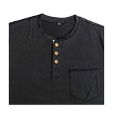 Men's Button Half Open Collar Henley T-Shirt