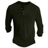 Men's Button Half Open Collar Henley Shirt