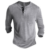 Men's Button Half Open Collar Henley Shirt
