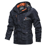 Men's Outdoor Mid-length Waterproof Hooded Jacket (Plus Fleece)