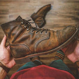 Lace-up casual brown Martin boots
