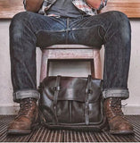 Lace-up casual brown Martin boots