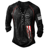Men's 1776 Independence Day American Flag Print Patriotic Polo Shirt