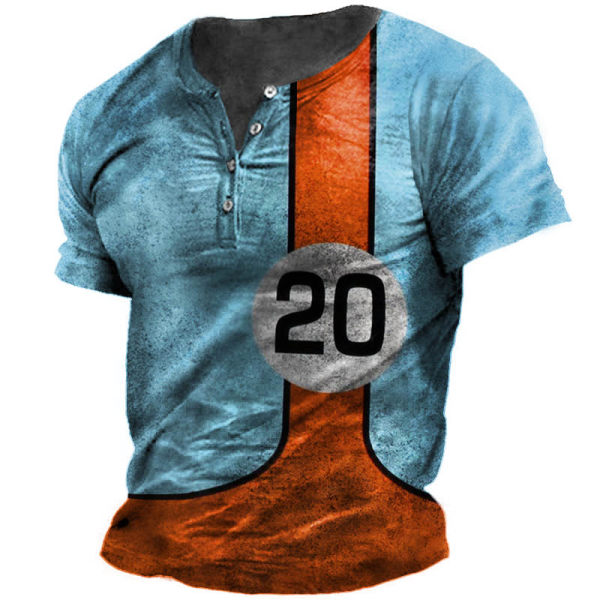 Mens Vintage Racing Stripes Retro T-Shirt