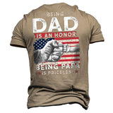 Men's American Flag An Honor Being Papa Cotton T-Shirt