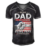 Men's American Flag An Honor Being Papa Cotton T-Shirt