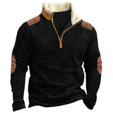 Men's Training Colorblock Waffle Lapel Sweatshirt