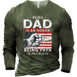 Men's American Flag An Honor Being Papa Cotton T-Shirt