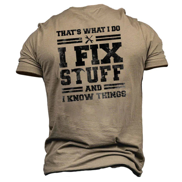 I Fix Stuff And I Know Things Men's Letter Print Hoodie