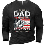 Men's American Flag An Honor Being Papa Cotton T-Shirt