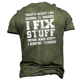 I Fix Stuff And I Know Things Men's Letter Print Hoodie
