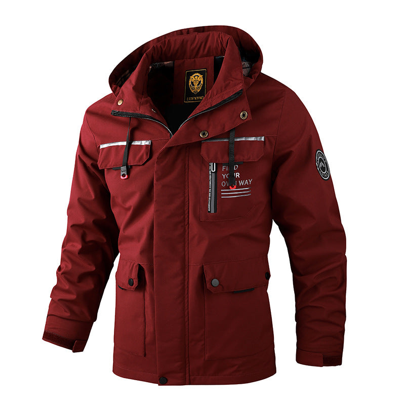 Men's Outdoor Zip Pocket Casual Jacket Coat