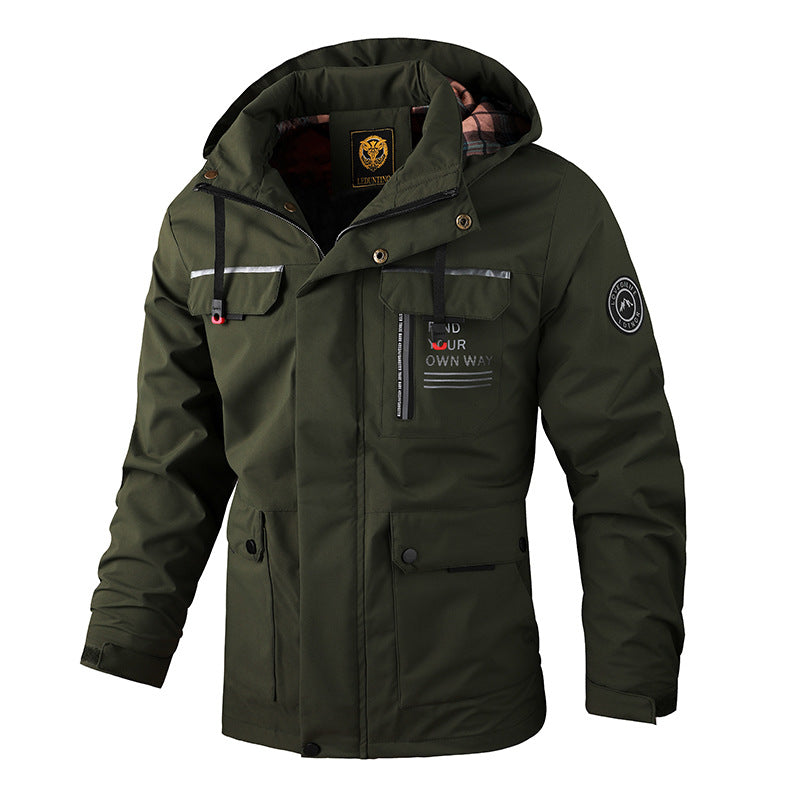 Men's Outdoor Zip Pocket Casual Jacket Coat