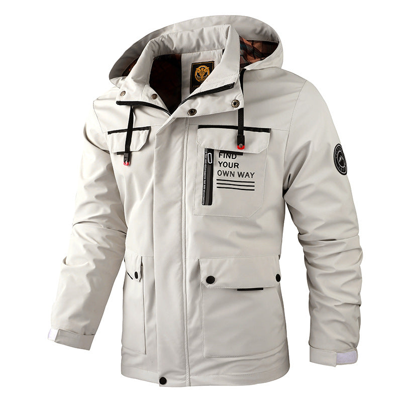 Men's Outdoor Zip Pocket Casual Jacket Coat