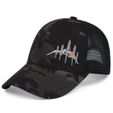 Men's Outdoor Mountain Peak Embroidered Mesh Patchwork Hat
