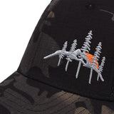 Men's Outdoor Mountain Peak Embroidered Mesh Patchwork Hat
