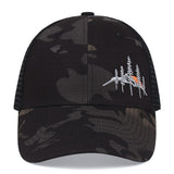 Men's Outdoor Mountain Peak Embroidered Mesh Patchwork Hat