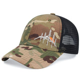 Men's Outdoor Mountain Peak Embroidered Mesh Patchwork Hat