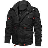 Men's Outdoor Casual Loose Stand Collar Hooded Cotton Jacket