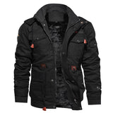 Men's Outdoor Casual Loose Stand Collar Hooded Cotton Jacket