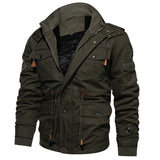 Men's Outdoor Casual Loose Stand Collar Hooded Cotton Jacket