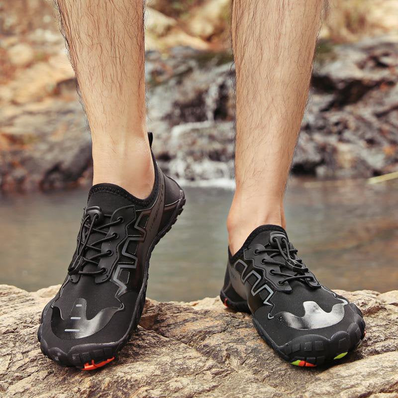 Men Outdoor Exercise Water Shoes Wading Beach Gray green elastic band Sneakers