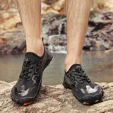 Men Outdoor Exercise Water Shoes Wading Beach Gray green elastic band Sneakers