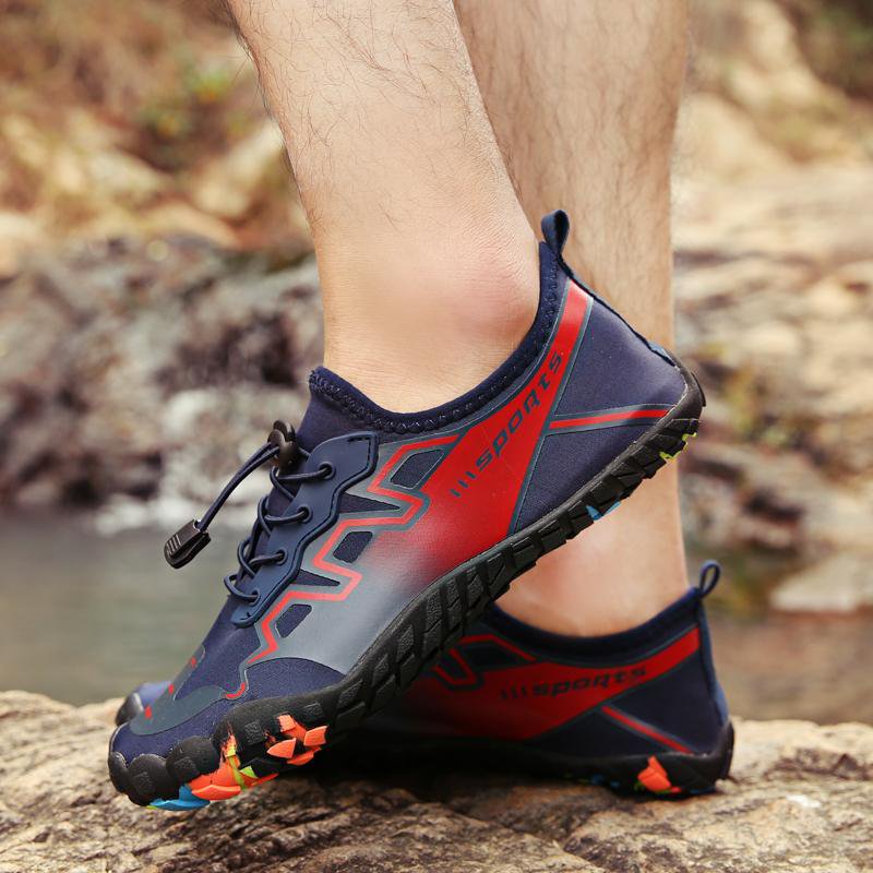 Men Outdoor Exercise Water Shoes Wading Beach Gray green elastic band Sneakers