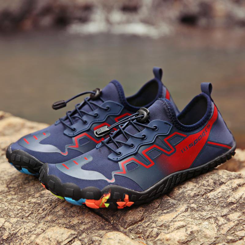 Men Outdoor Exercise Water Shoes Wading Beach Gray green elastic band Sneakers
