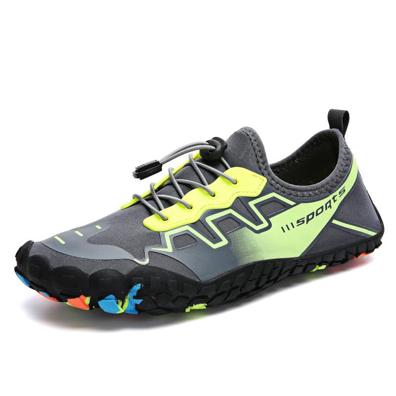 Men Outdoor Exercise Water Shoes Wading Beach Gray green elastic band Sneakers