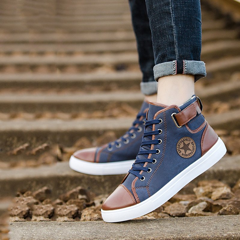 Men's Outdoor High Top Skate Shoes Casual Lace Up Comfy Ankle Boots
