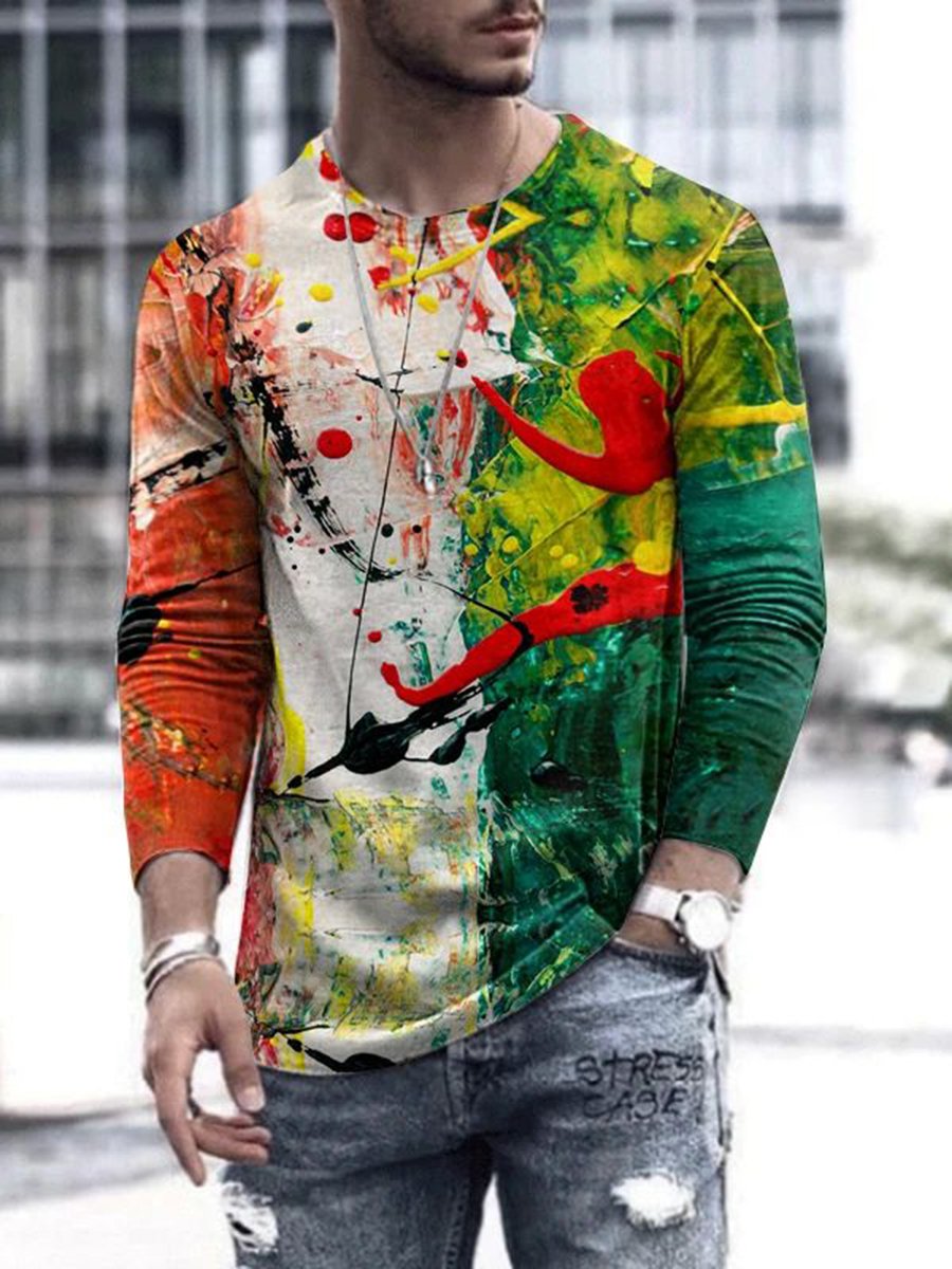 Abstract 3D Printed Long Sleeve T-shirt
