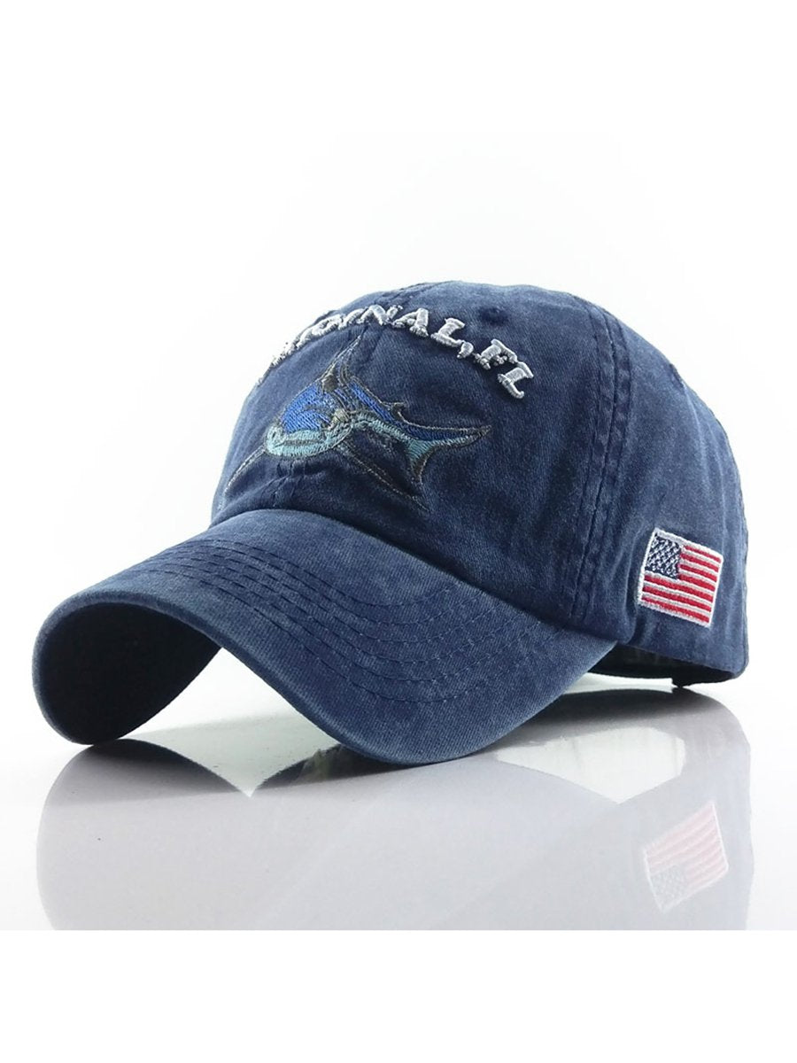 Original Flavor Shark Embroidery Duck Tongue Cap